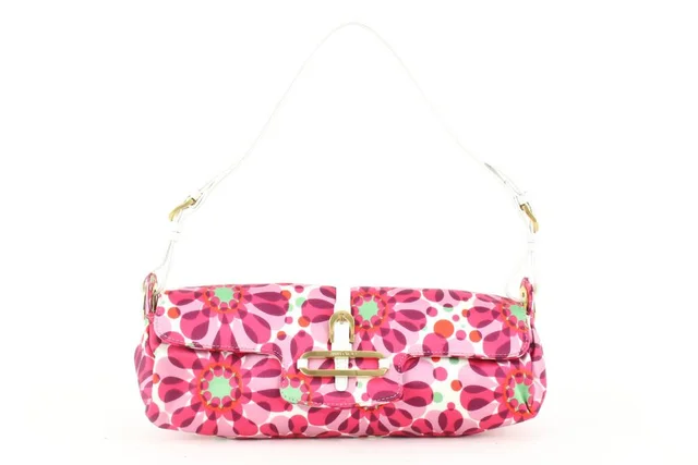Jimmy Choo Pink Floral Satin Flap Shoulder Bag in Pink Satin from Bagriculture