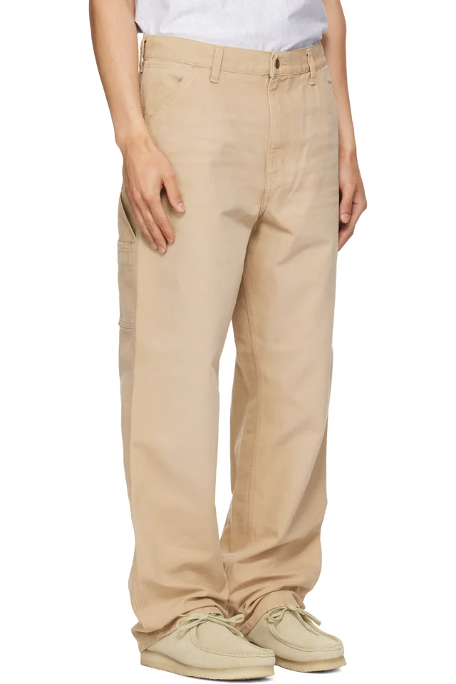 Carhartt Work In Progress Beige Single Knee Trousers, photo 2 of 4 from SSENSE