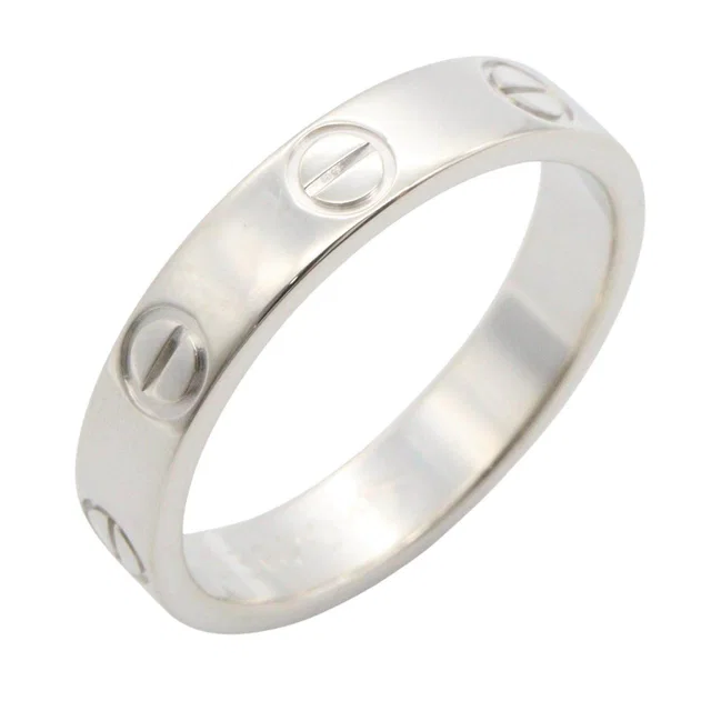 Cartier Mini Love Au750 White Gold Ring Size 49 in White from LuxUness