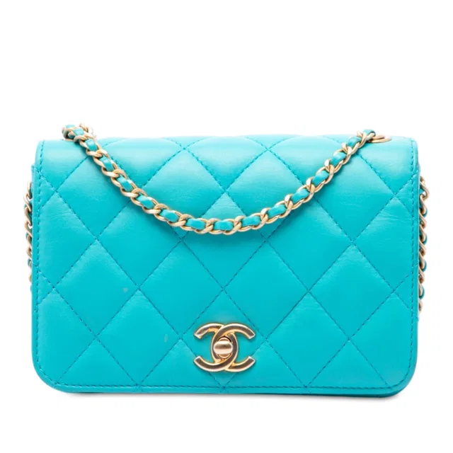 Blue Chanel Small Quilted Calfskin Everyday Chic Flap Crossbody Bag in Blue Calfskin from Designer Revival