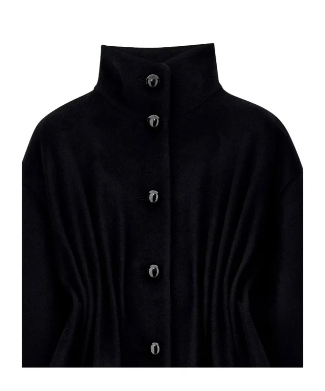 Emporio Armani ruched-waist high-neck coat, photo 3 of 4 from SENSER