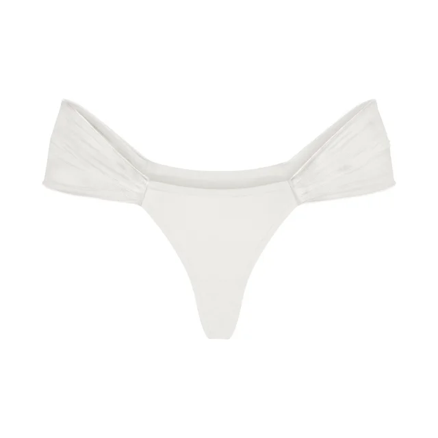 SKIMS ULTRA FINE MESH draped thong in White, photo 3 of 3 from SKIMS