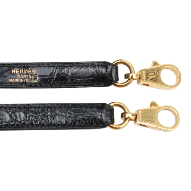 Hermès 1991 Alligator Kelly 28 Black in Black Crocodile from VINTAGE QOO TOKYO, photo 15 of 17