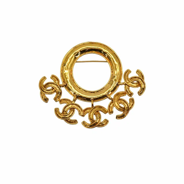 Chanel Vintage Cocomark Brooch Gold Accessory 94P in Gold from Luxury Promise