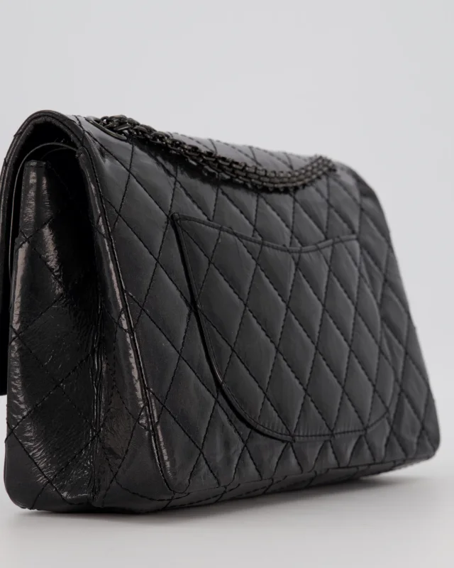 Chanel Black Reissue 226 Medium Double Flap Bag in Patent Leather with So Black Hardware in Black Patent leather from Sellier, photo 13 of 19