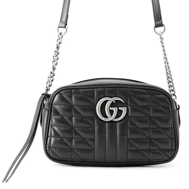 Gucci GG Marmont Shoulder Bag Black447632 Leather in Leather from GALLERY RARE