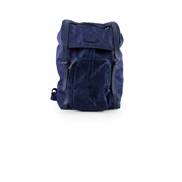 Gucci Guccissima Nylon Backpack Blue in Blue Nylon from The Purse Affair