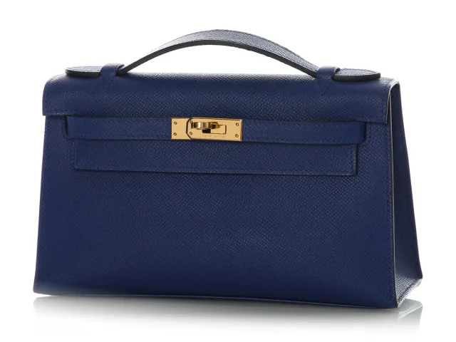 Hermès Bleu Electrique Epsom Kelly Pochette in Blue Epsom leather from Ann's Fabulous Finds, photo 2 of 11