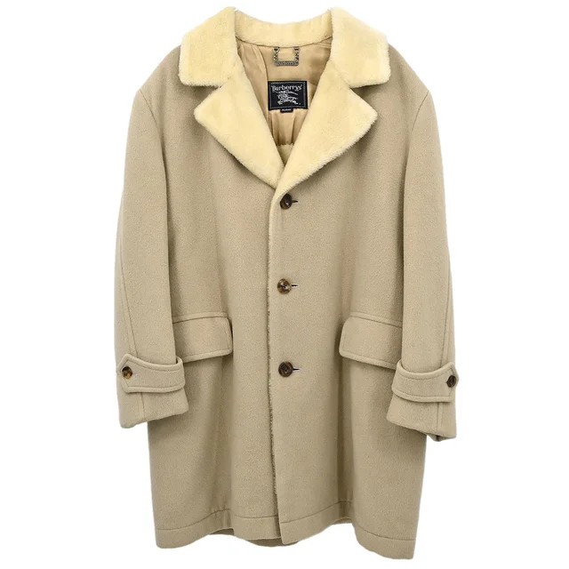 Burberry Burberrys Coat Beige #M in Beige Wool from AMORE Vintage Tokyo