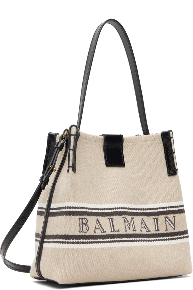 BALMAIN Beige Release Bucket Bag, photo 2 of 4 from SSENSE