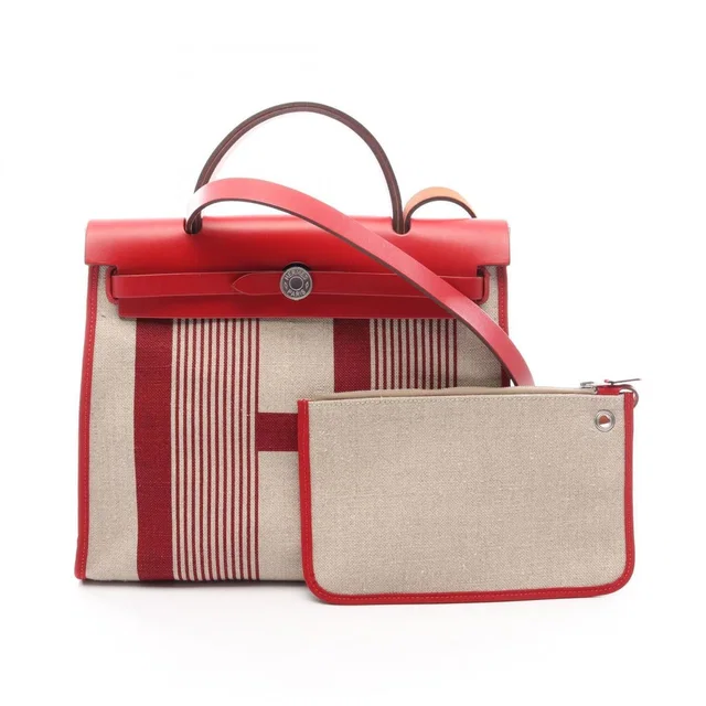 Hermès Herbag Zip Pm H Vibration 2-Way Handbag Canvas Leather Toile De Camp V in brown|neutral Canvas from Poshmark