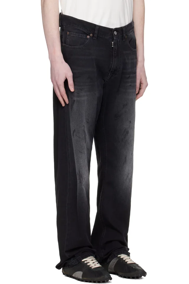 MM6 Maison Margiela Black Straight-Leg Jeans, photo 2 of 4 from SSENSE