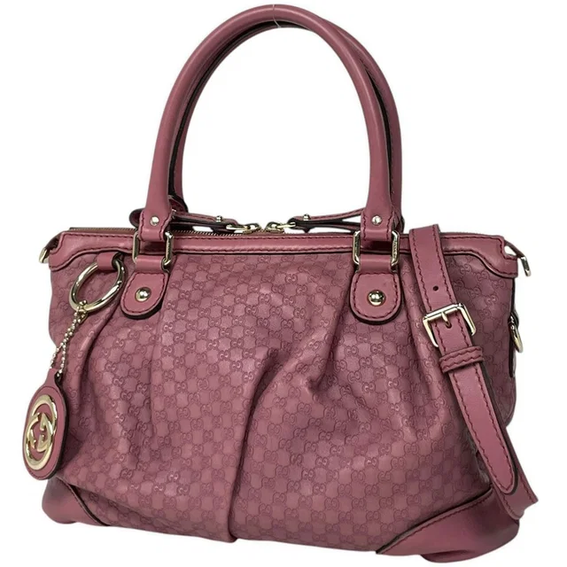 Gucci Handbag Sukey Micro 2-Way Leather Pink in Pink Leather from The Reluxe