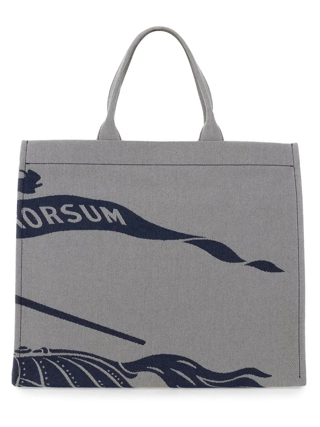 Burberry Canvas Tote Bag — Gray Cotton Polyester in Grey Canvas from HEWI