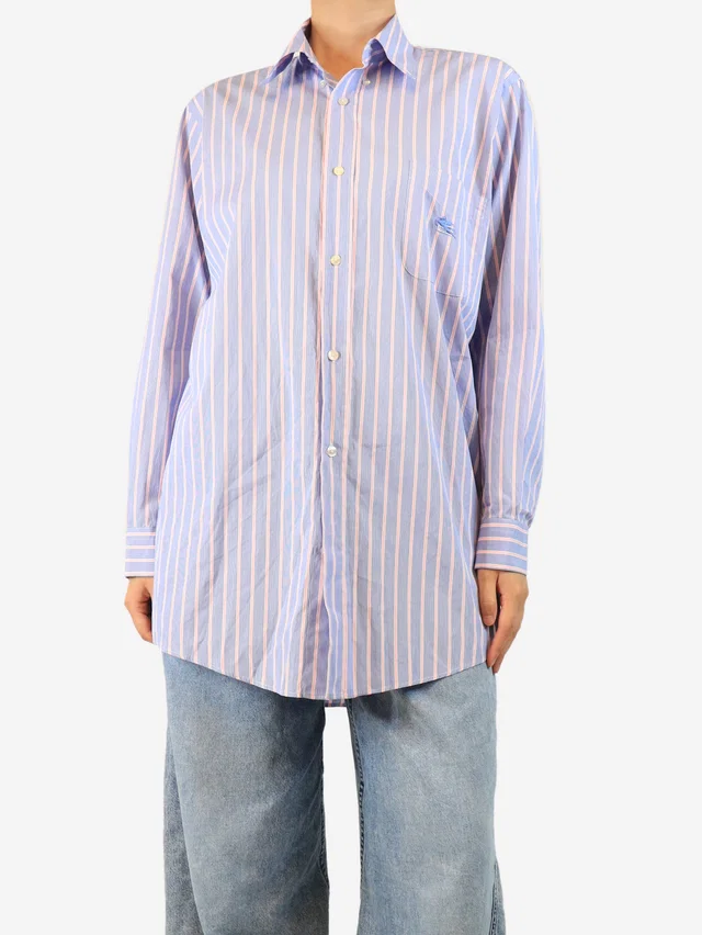 Etro Blue striped shirt - size M in Blue from Sign of the Times