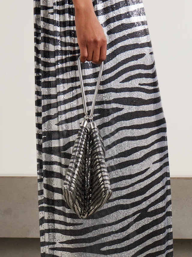 RABANNE Pixel zebra-print chainmail tote, photo 2 of 2 from NET-A-PORTER (Canada)