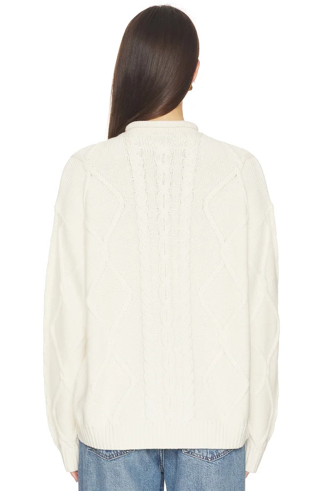 SRG Amberlyn Roll Neck Cable Sweater in Ivory, photo 3 of 6 from REVOLVE (Canada)
