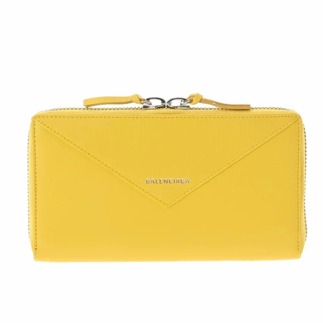 Balenciaga Paper Continental Yellow Calfskin Long Wallet in yellow Calfskin from Poshmark