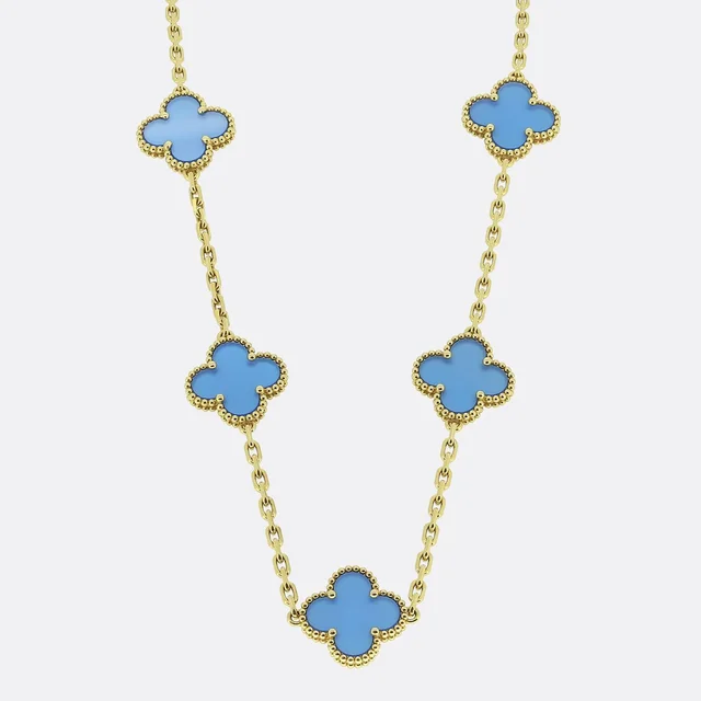 Van Cleef & Arpels Vintage Alhambra 10 Motif Agate Necklace from The Vintage Jeweller