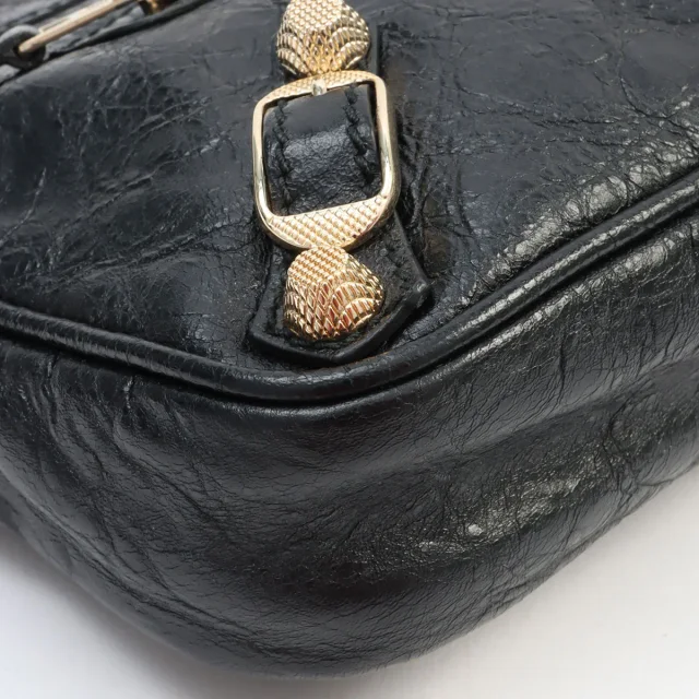 Balenciaga The Hip Shoulder Bag Black in Black Leather from VINTAGE QOO TOKYO, photo 7 of 10