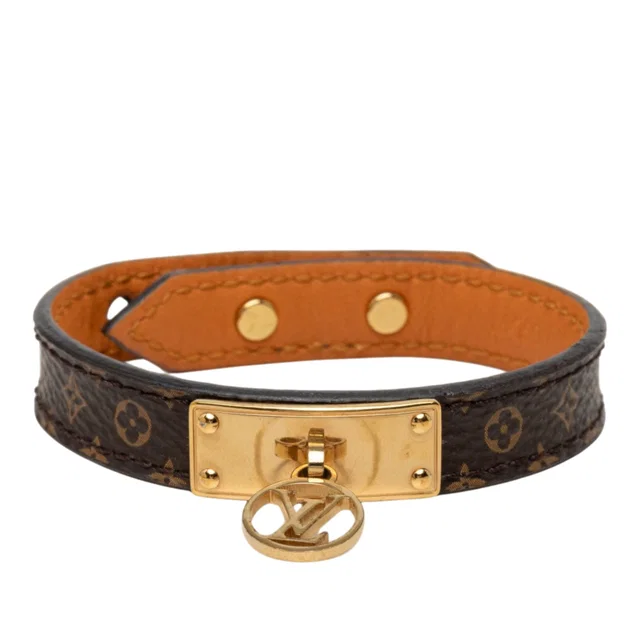 Brown Louis Vuitton Monogram Logomania Bracelet 17 in Brown Coated canvas from Designer Revival