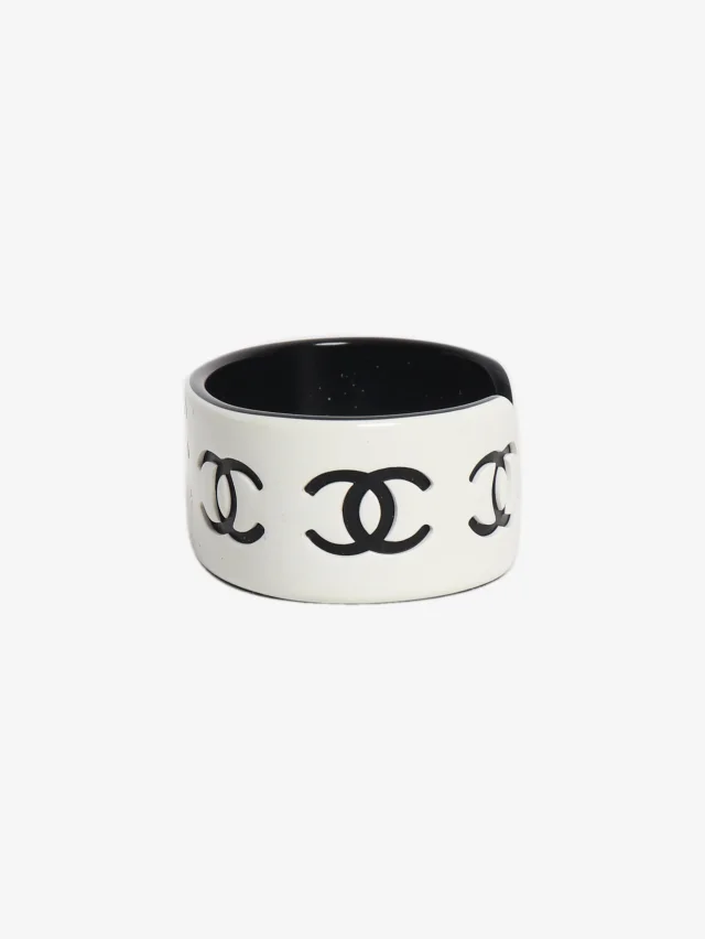 Chanel Black and white vintage CC bangle in Black from Sign of the Times, photo 2 of 4