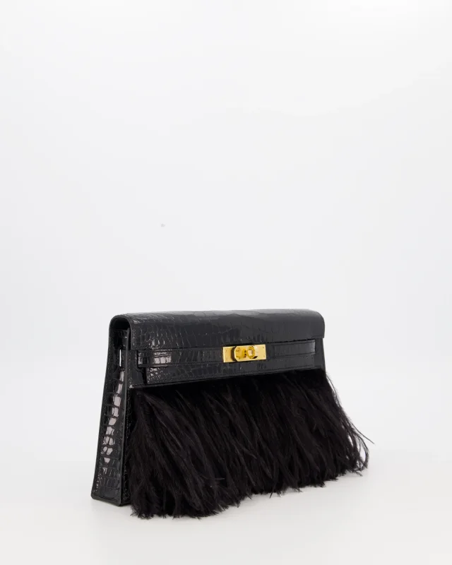 Hermès Kelly Elan Folie Bag in Black Crocodile from Sellier, photo 7 of 24