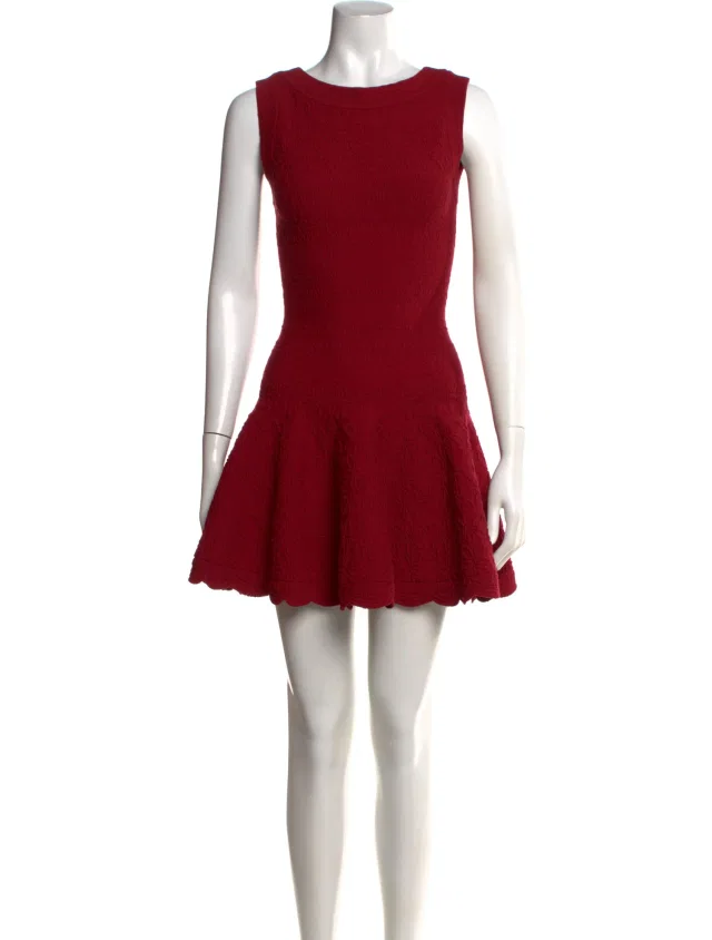 Alaïa Wool Mini Dress in red Wool from The RealReal