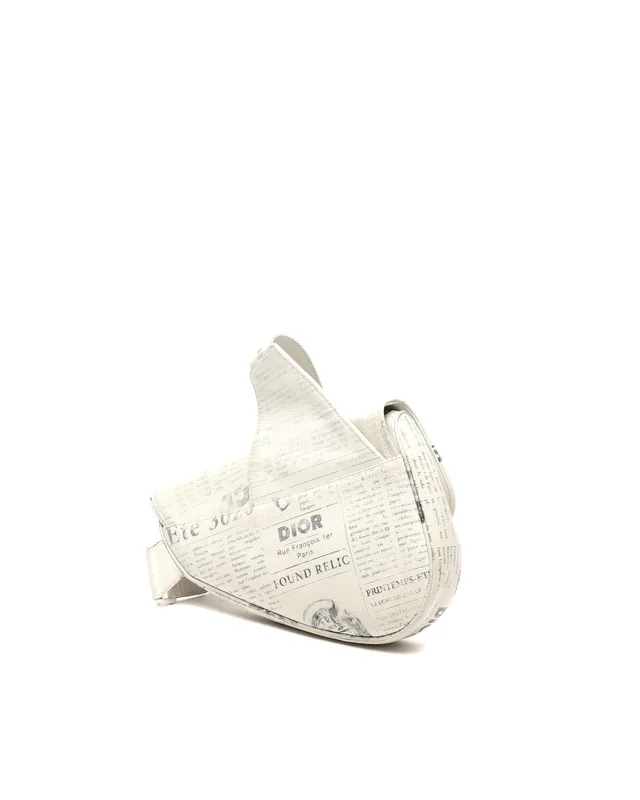 Dior X Daniel Arsham Newspaper Saddle Bag in Denim from A Retro Tale, photo 3 of 10