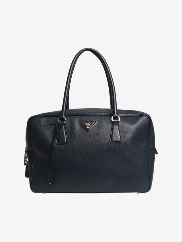 Prada Navy Saffiano Lux leather bag in Navy Saffiano leather from Sign of the Times