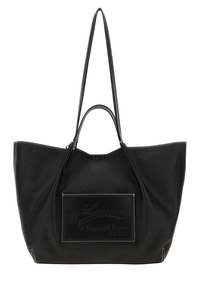 Lanvin Shopper Shoulder Bag — Black in Black Calfskin from HEWI