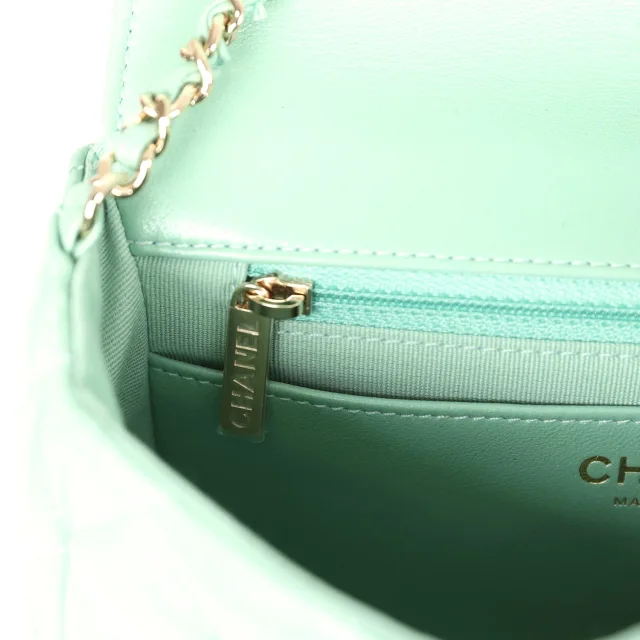 Chanel Candy Heart Mini Flap Bag Turquoise Lambskin Enamel and Light Gold Hardware in Blue Lambskin from Madison Avenue Couture, photo 13 of 13