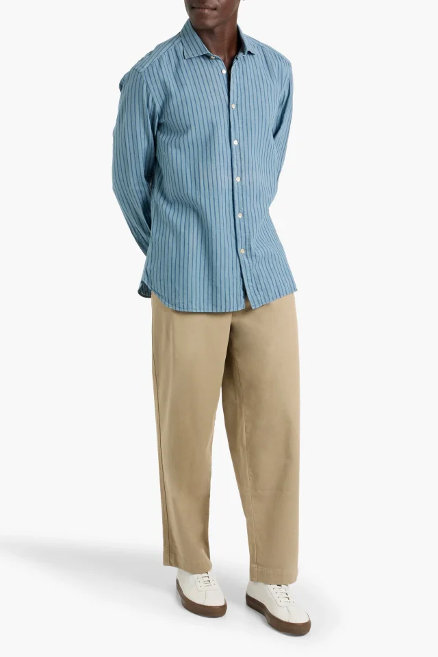 Boglioli Striped Linen and Cotton-Blend Shirt in Blue, photo 2 of 4 from THE OUTNET