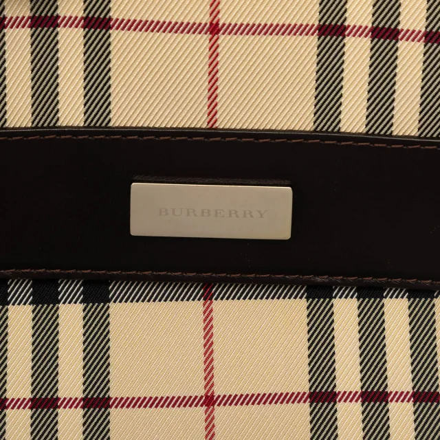 Beige Burberry House Check Canvas Flap Crossbody in Beige Canvas from Designer Revival, photo 5 of 6