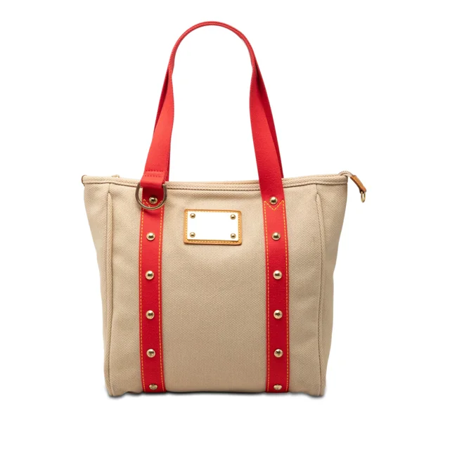 Beige Louis Vuitton Antigua Cabas MM Tote Bag in Beige Canvas from Designer Revival