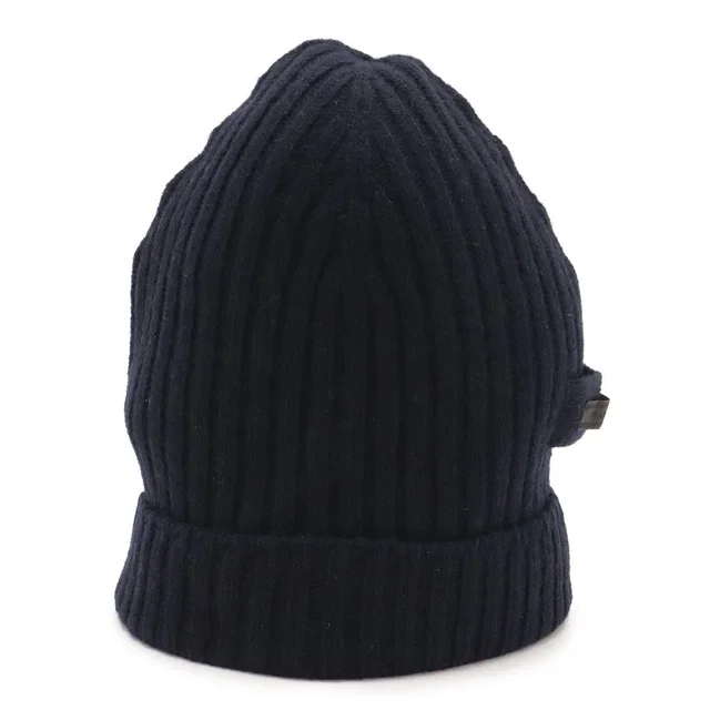 Prada Knit Cap Hat 100% Wool Dark Navy Blue M in Navy Wool from The Reluxe