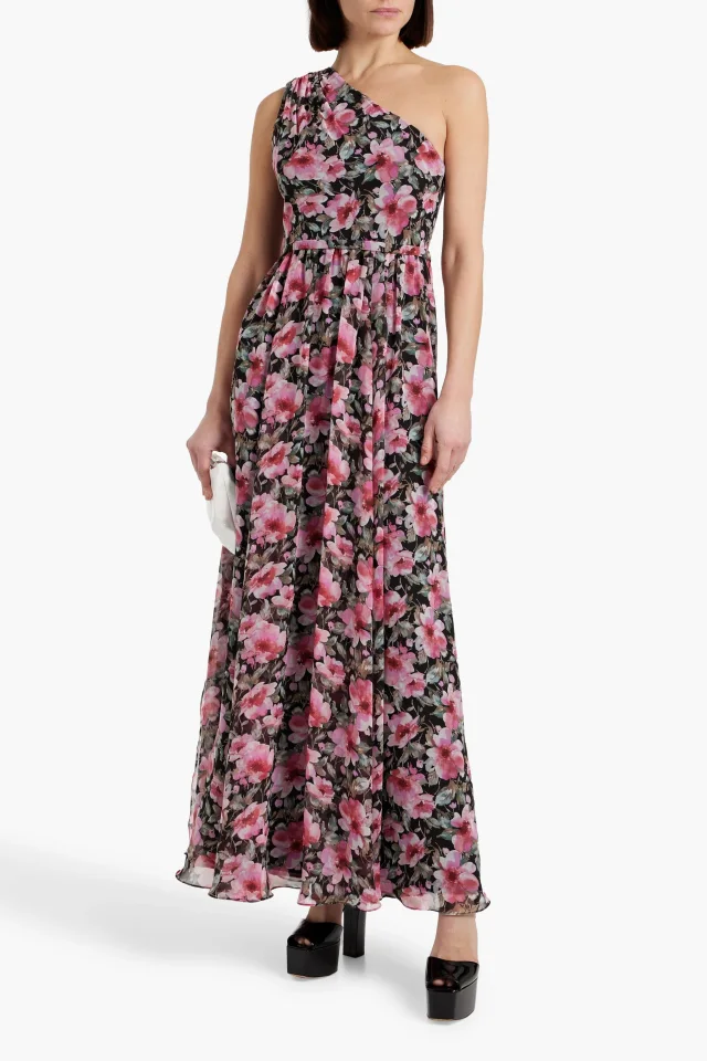 Mikael Aghal One-Shoulder Floral-Print Chiffon Maxi Dress, photo 2 of 4 from THE OUTNET