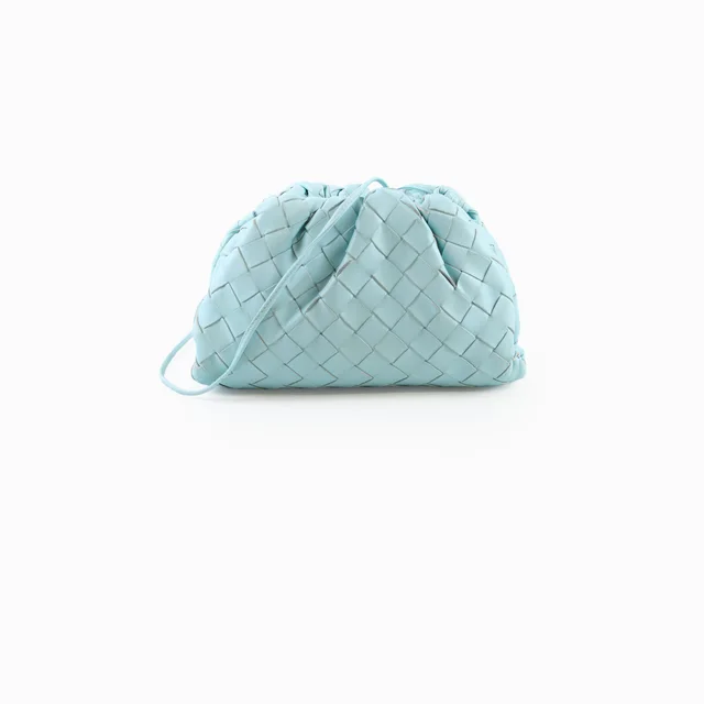 Bottega Veneta Mini Pouch Blue in Blue Lambskin from The Purse Affair