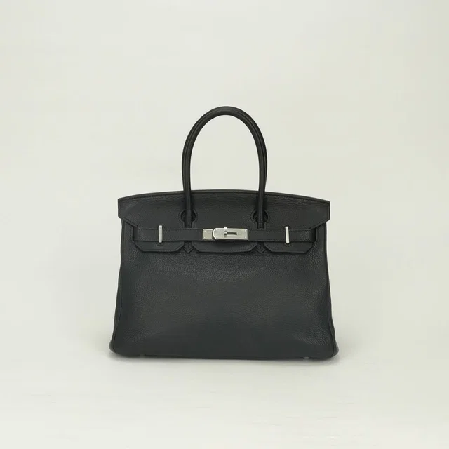 Hermès Birkin 30 Tote Bag Togo Noir Black Silver in Black Togo leather from The Reluxe