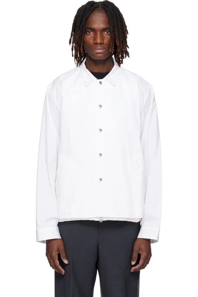 sacai Off-White Poplin Blouson Jacket, image 1 of 1 from SSENSE