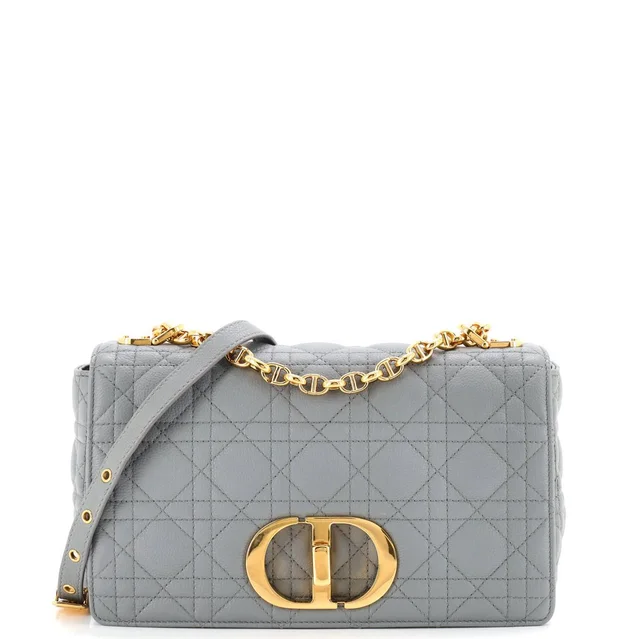 Dior New Medium Caro Bag Cannage Quilt Calfskin in gray Calfskin from Poshmark