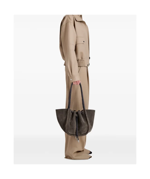 Proenza Schouler large Ruched tote in suede and braided calf, photo 4 of 5 from SENSER
