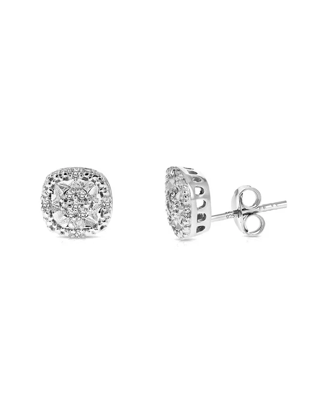 Amairah Silver 0.10 ct. tw. Lab-Grown Diamond Studs, image 1 of 1 from Gilt