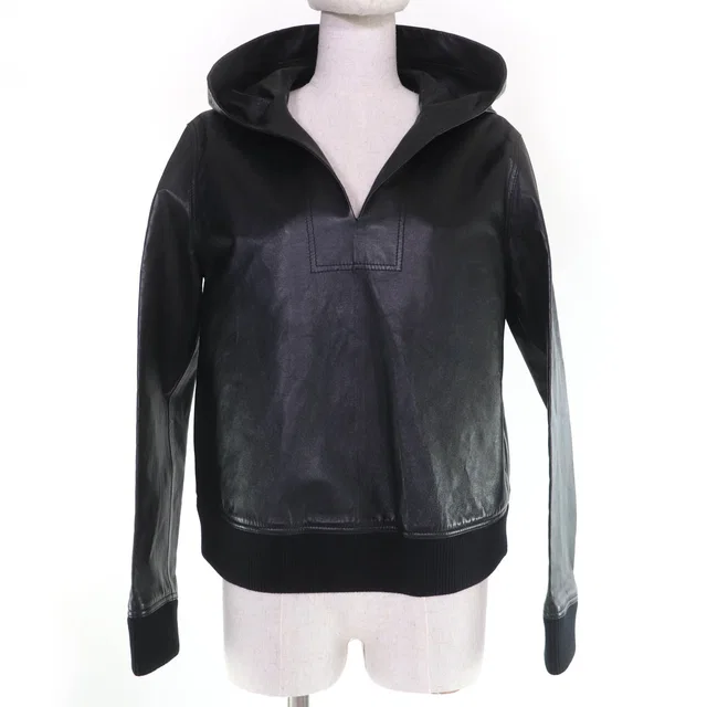 Burberry Lambskin Knit Trim Hoodie Jacket in Lambskin from LuxUness