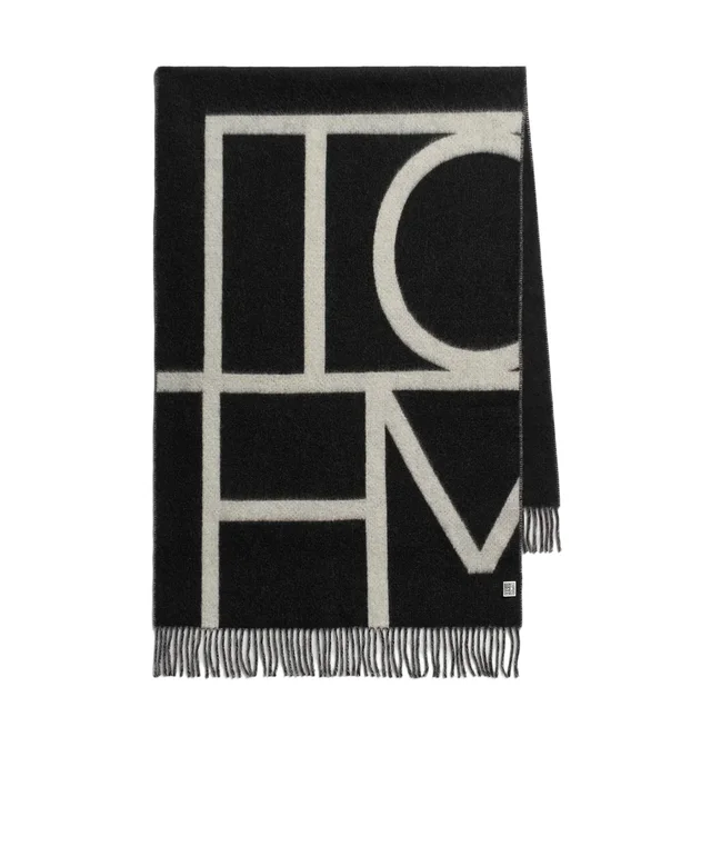 Toteme Monogram brushed wool scarf Black from SENSER, photo 1 of 1