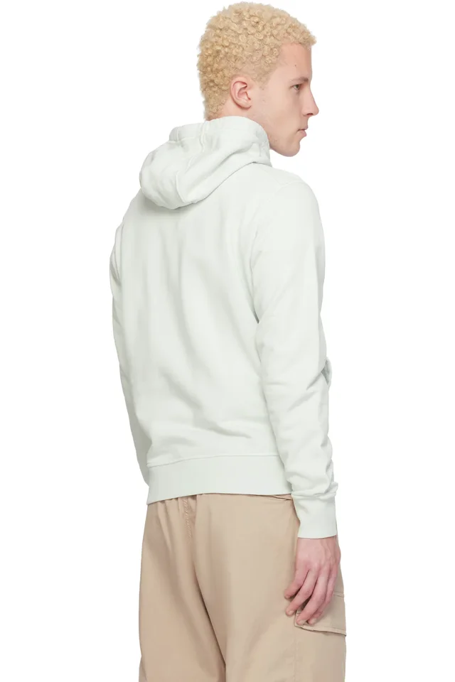 Stone Island Blue 6100062 Organic Cotton Fleece Hoodie, photo 3 of 5 from SSENSE
