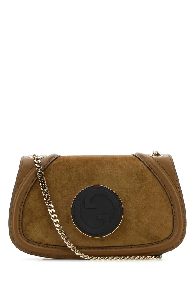 Gucci Blondie Shoulder Bag — Brown in Brown Suede from HEWI