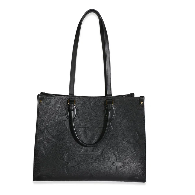 Louis Vuitton Black Giant Monogram Empreinte Onthego MM in Black Coated canvas from myGemma