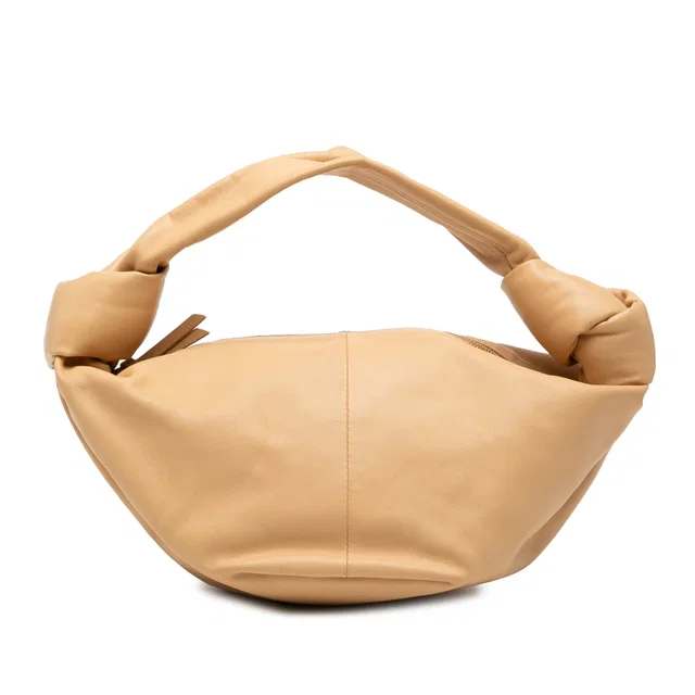 Brown Bottega Veneta Mini Calfskin Double Knot Bag in Brown Calfskin from Designer Revival