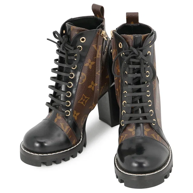 Louis Vuitton Star Trail EncreBoots Noir/Brown1A2Y7W Patent LeatherMonogram Plain Calf Leather Size 37 in Black Calfskin from GALLERY RARE